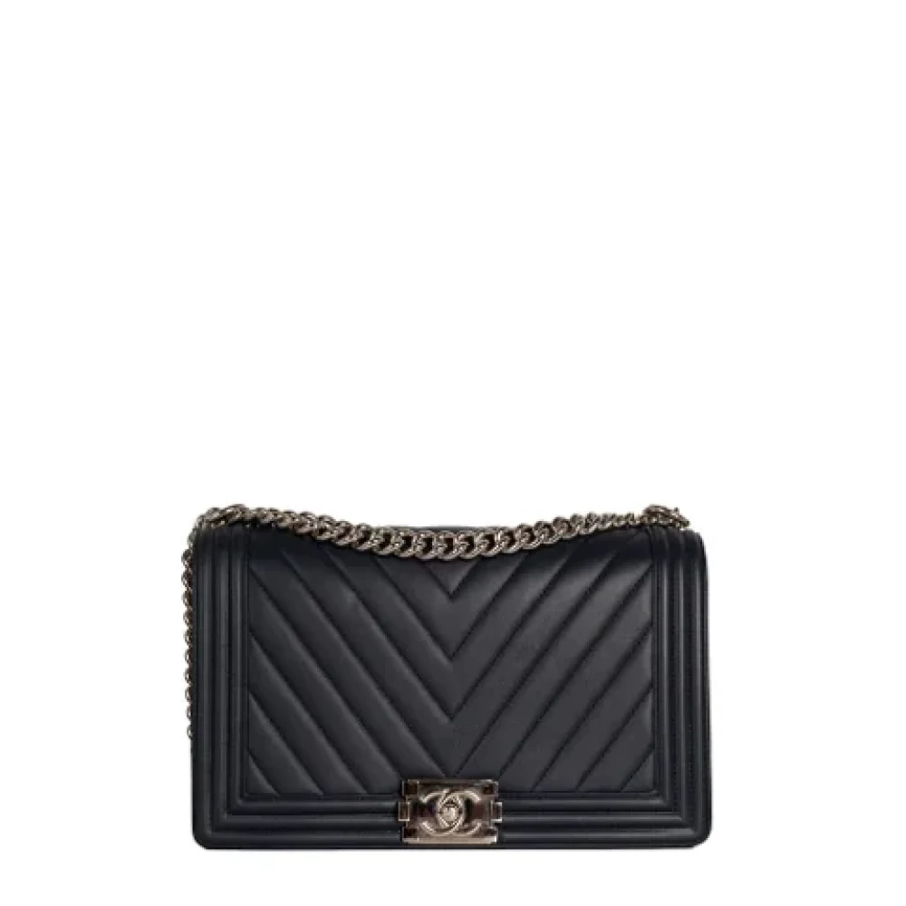 Chanel Vintage Pre-owned Leather chanel-bags Blue Dames