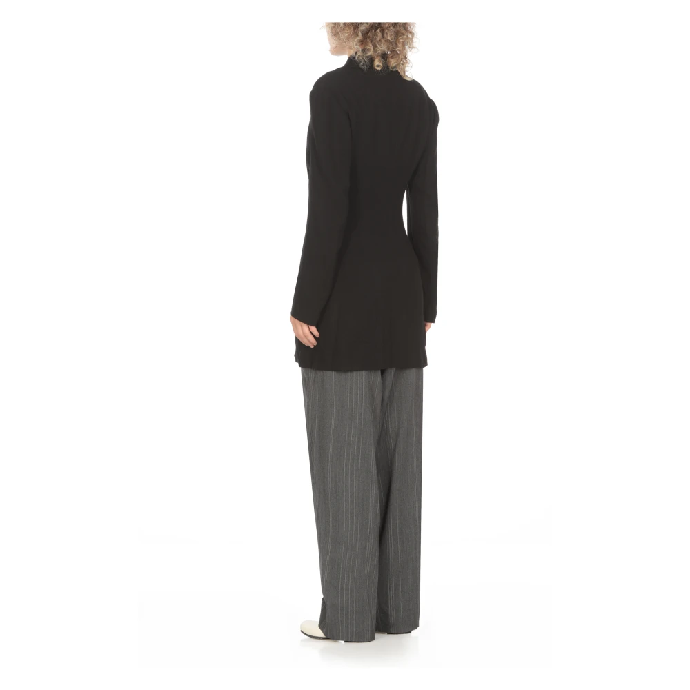 Y-3 Zwarte wollen blazer met pieklapel Black Dames