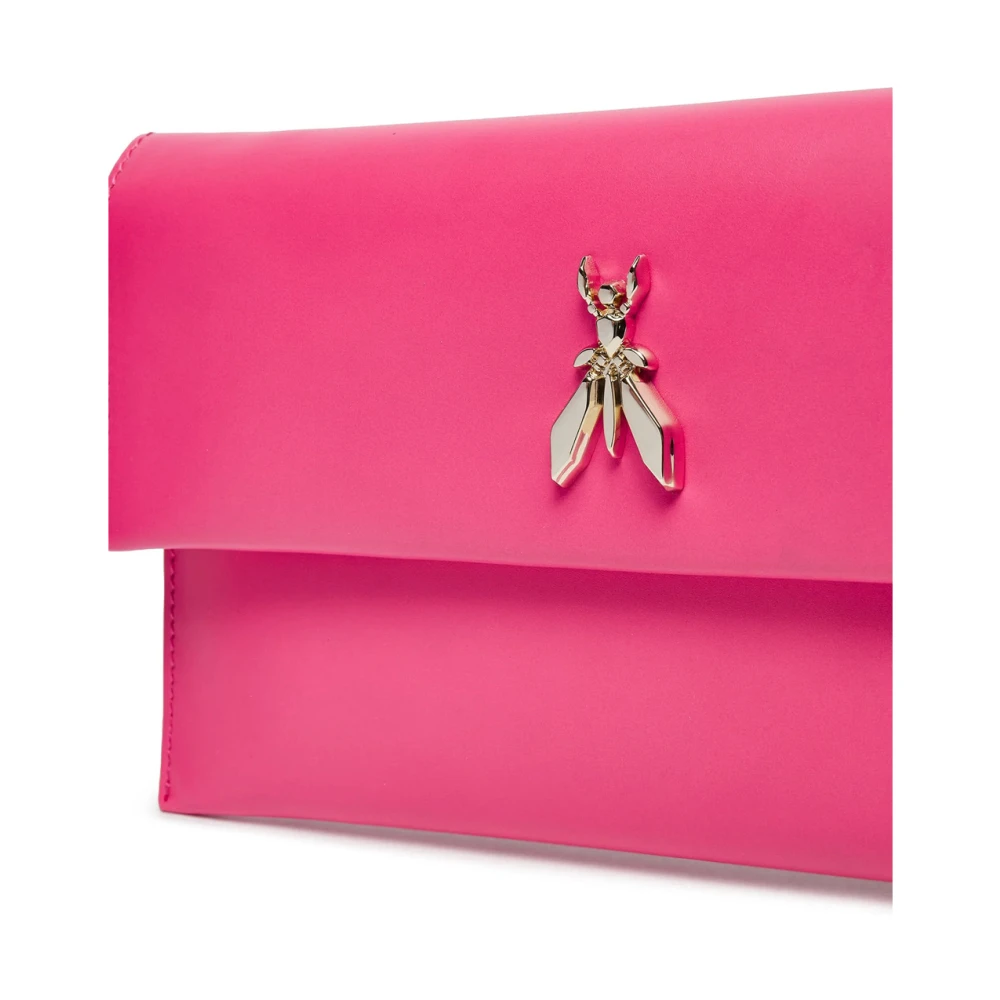 PATRIZIA PEPE Levendige Fuchsia Leren Ketting Clutch Pink Dames