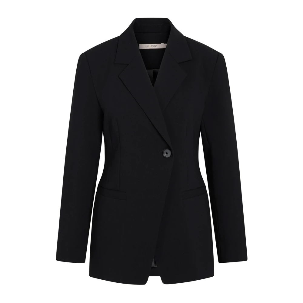 RUE de Femme Zwarte Blazer met Dropped Shoulder Black Dames