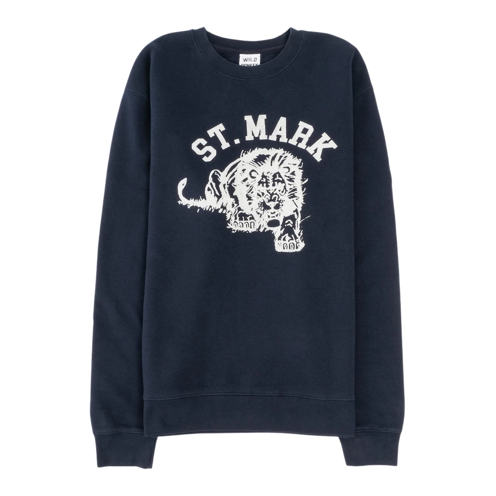Wild Donkey Vintage St Mark Lion Sweatshirt Blue Heren