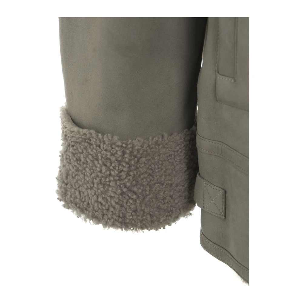 1972 Desa Grijze Shearling Jas Aw24 Gray Heren