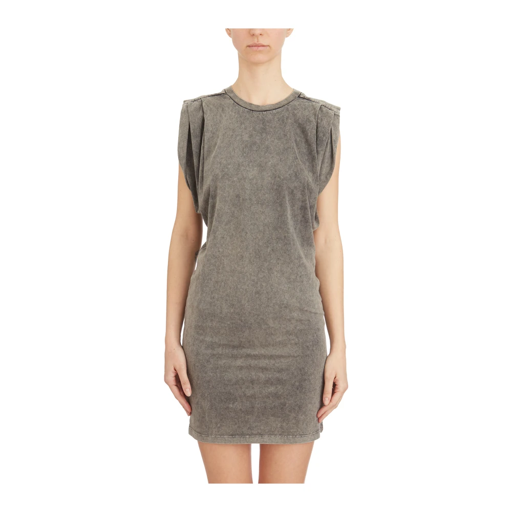 Dondup Katoenen Ronde Hals Jurk Gray Dames