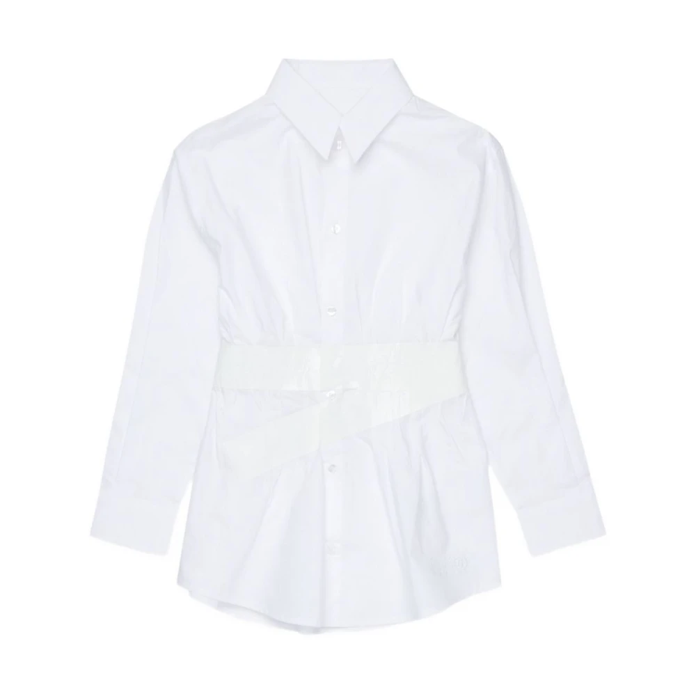 Mm6 Maison Margiela Men's White Camicia Con Bottoni