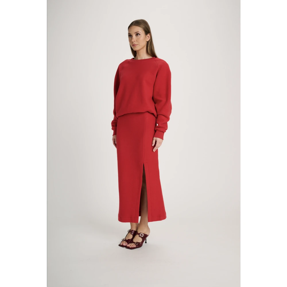 March23 Maxi-rok met bloemenprint Red Dames