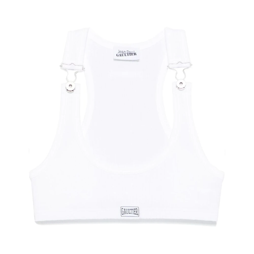 Jean Paul Gaultier Witte Racerback Mouwloze Top White Dames