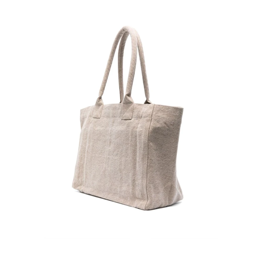 Isabel marant Beige Katoenen Top met Geborduurd Logo Beige Dames