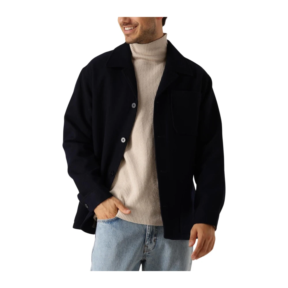 FORÉT Forét Heren Jassen Lodge Wool Jacket Donkerblauw