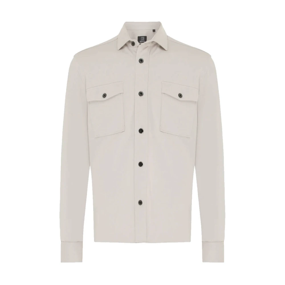 Genti Stijlvolle Overshirt Beige Heren