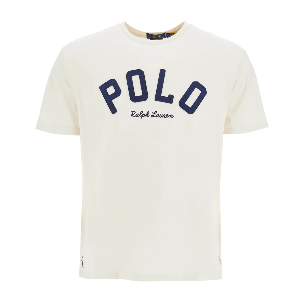 Polo Ralph Lauren Geborduurd Logo Katoenen T-shirt White Heren