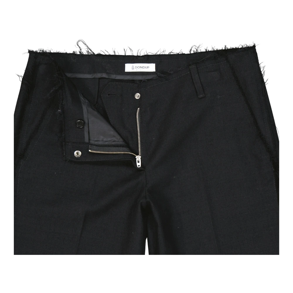 Dondup Wollen shorts met zakken en riem Black Heren