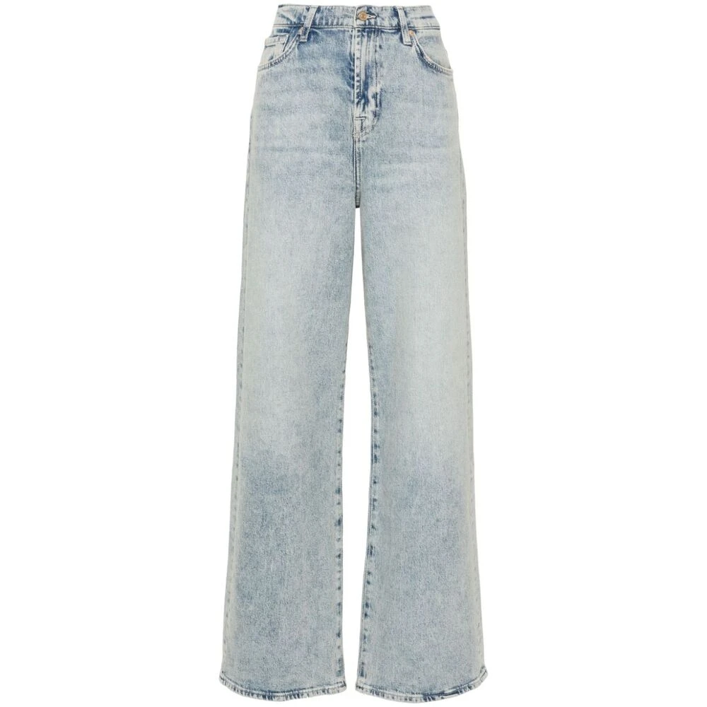 7 For All Mankind Lichtblauwe Denim Straight Leg Jeans Blue Dames