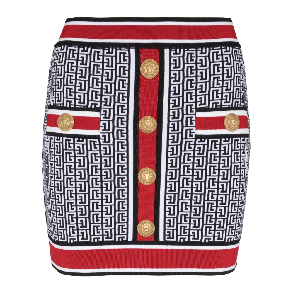 Balmain Women's Multicolor Knit Skirt With Buttons - Short Skirts - S - Skirts