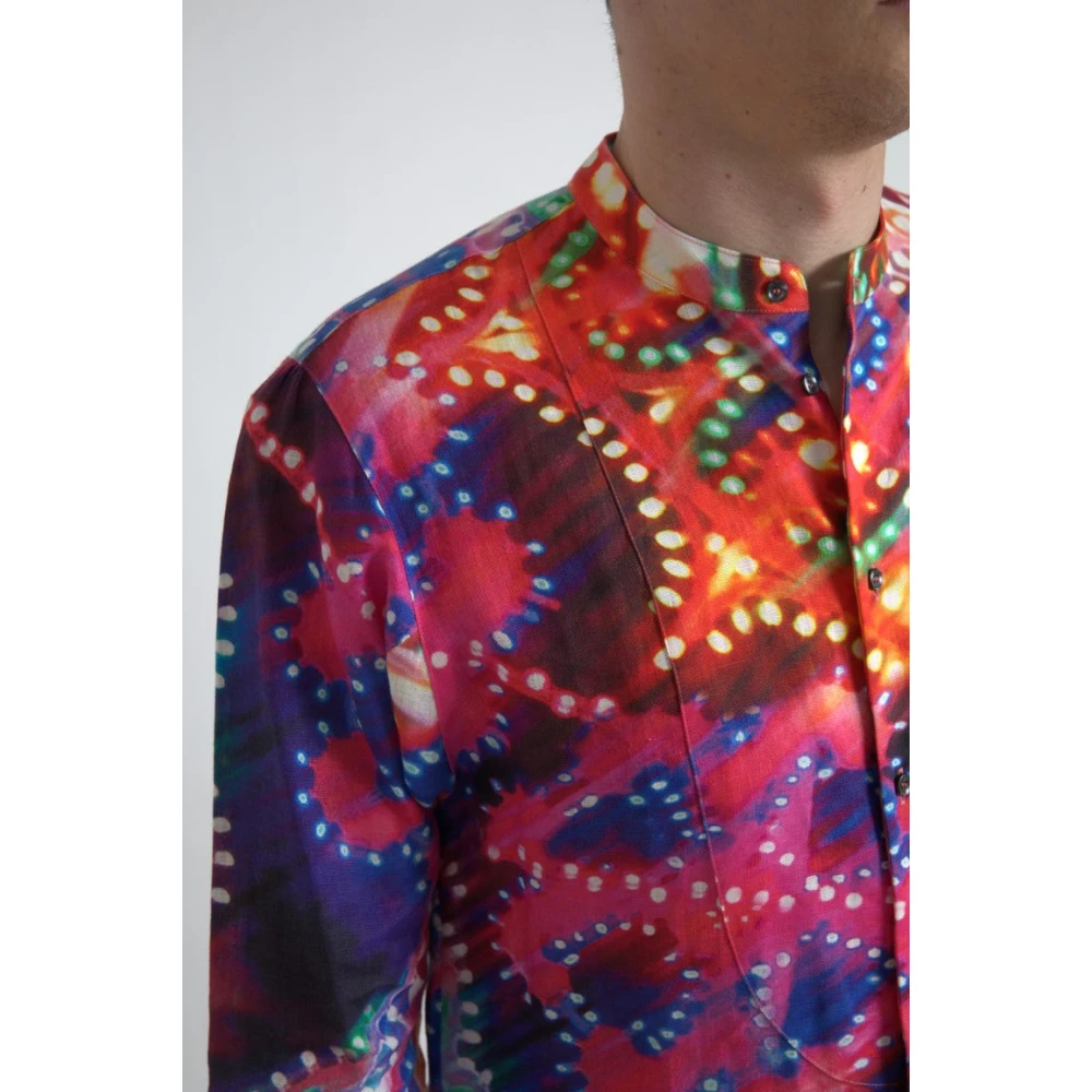Dolce & Gabbana Multicolor Linnen Casual Overhemd Multicolor Heren