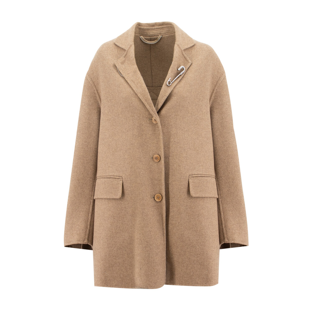 コート ERMANNO SCERVINO CAPPOTTO MONTONE (D450D711LRSHMNF 95708) Ermanno Scervino Cappotto monopetto con ricamo floreale