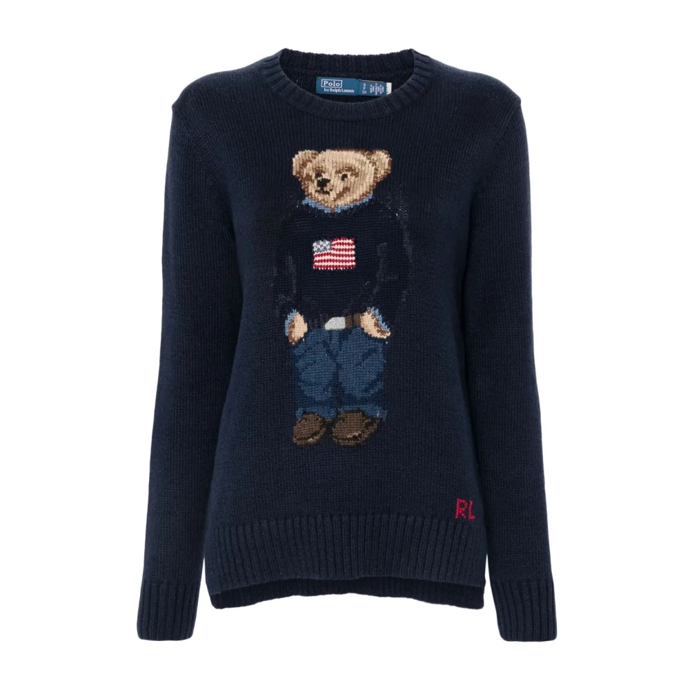 Polo Ralph Lauren Women's Blue Knitwear - Round-Neck Knitwear - L - Knitwear