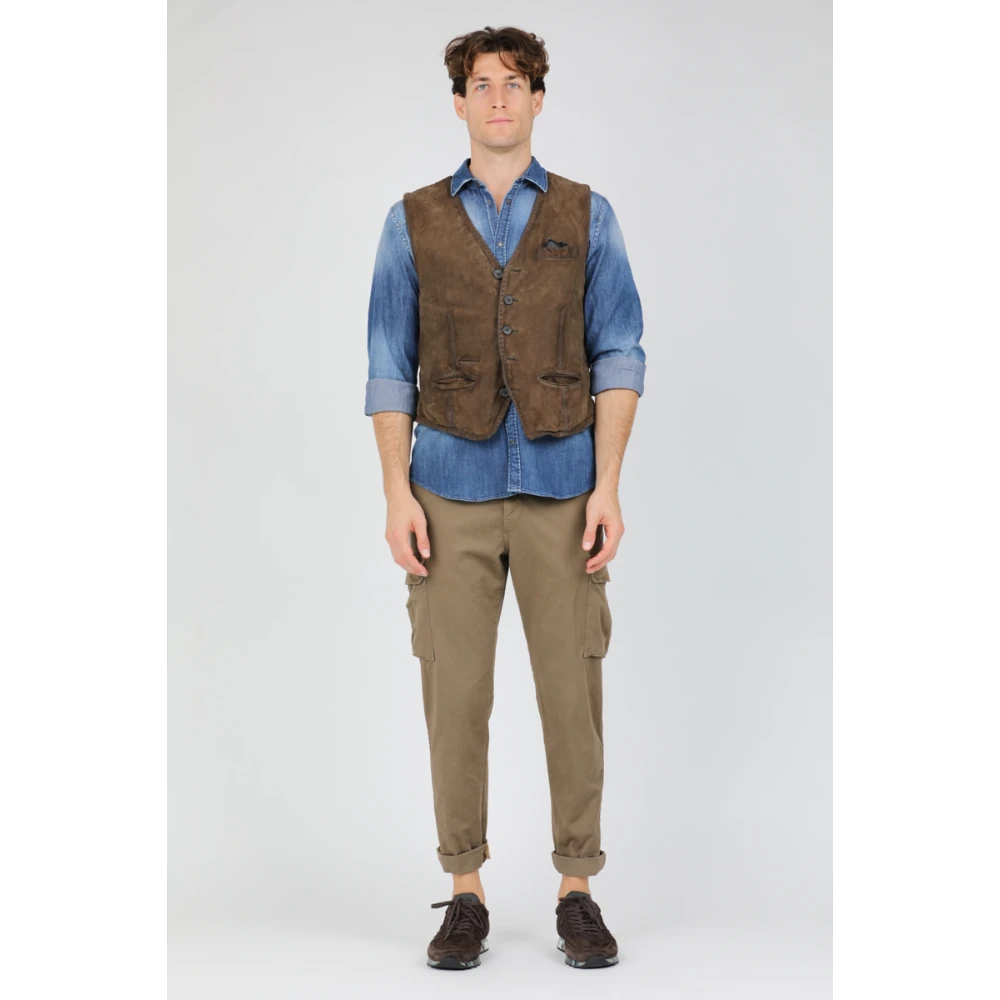 Mason's Cargo Bouclé Broek met Verstelbare Riem Green Heren