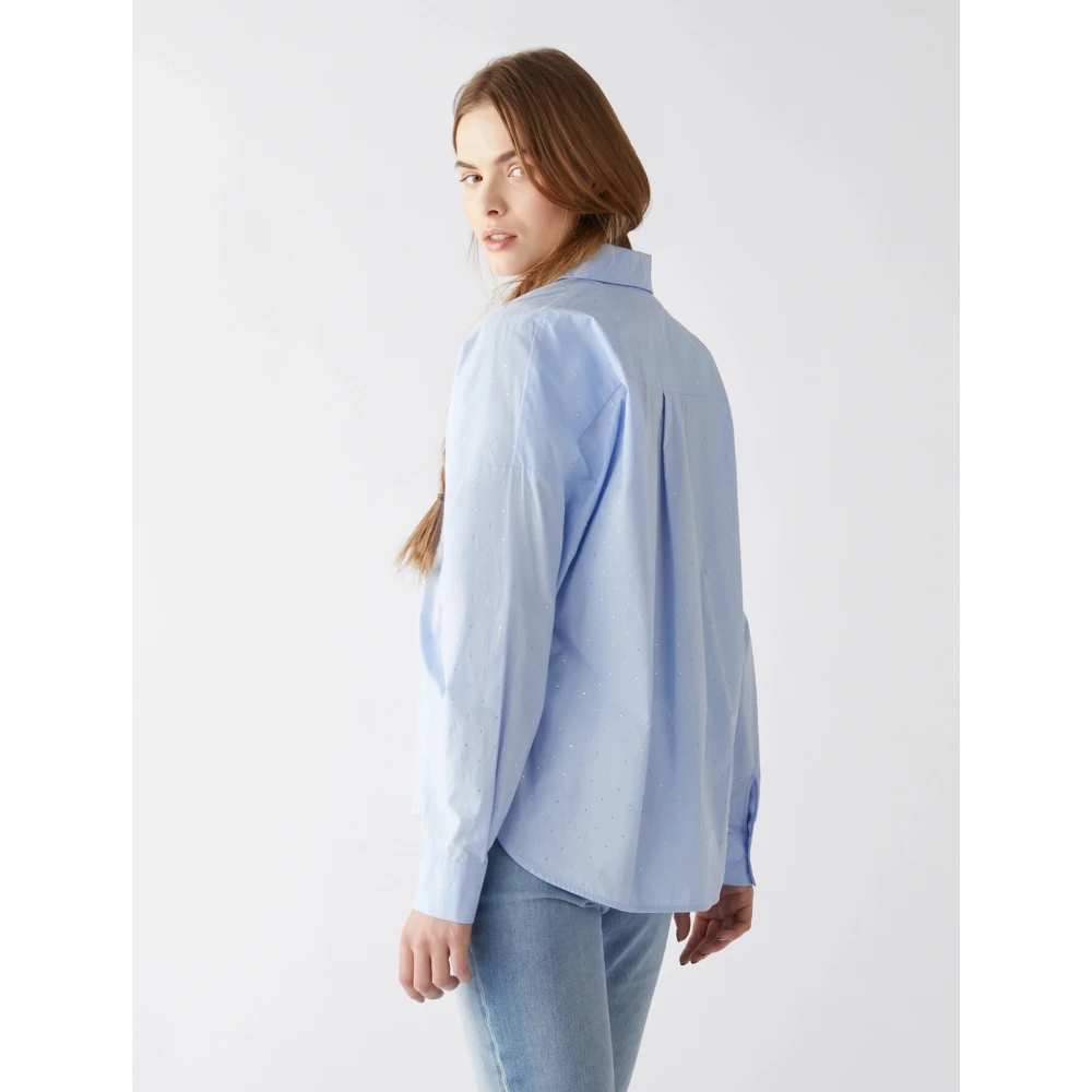 Pennyblack Poplin Overhemd met Strass Blue Dames