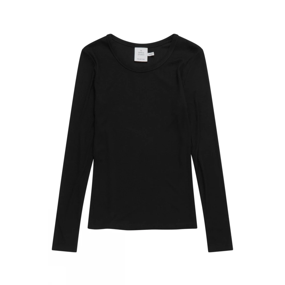 Munthe Women's Black Long Sleeve T-Shirts, M, Simple Cutest T-Shirt