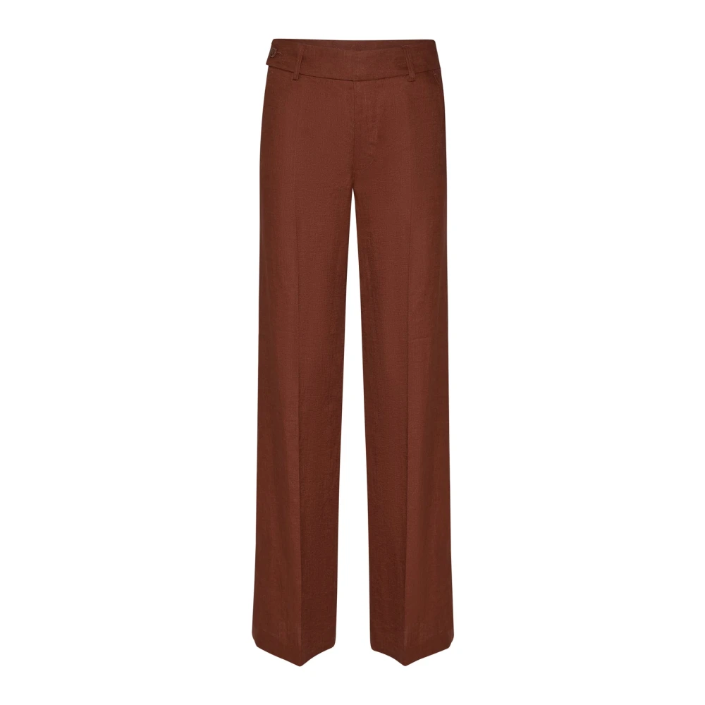 Silvian Heach Brown Wide Trousers, Female, Xs, Plimpi Trousers