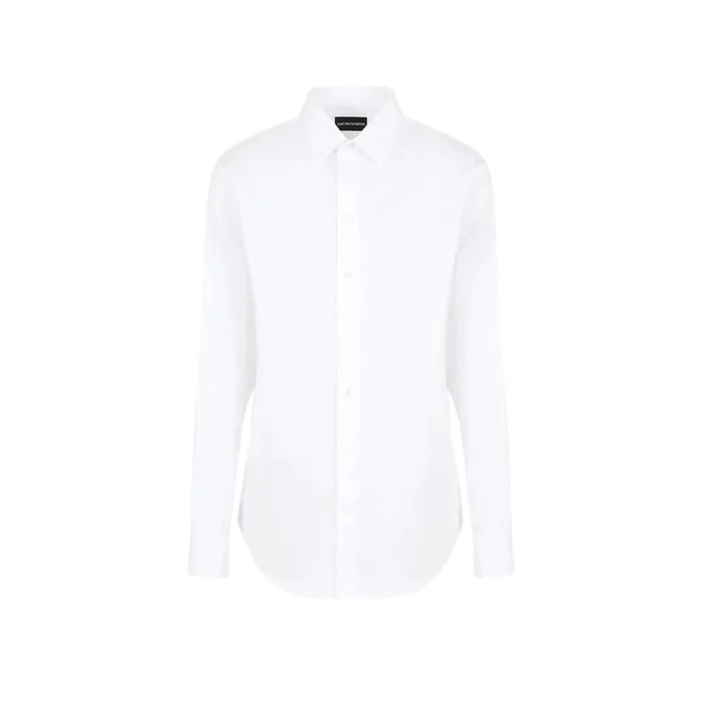 Emporio Armani Klassiek Wit T-shirt met Lange Mouwen White Heren