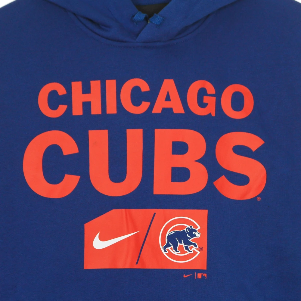 Nike Chicago Cubs Logo Hoodie Pullover Blue Heren