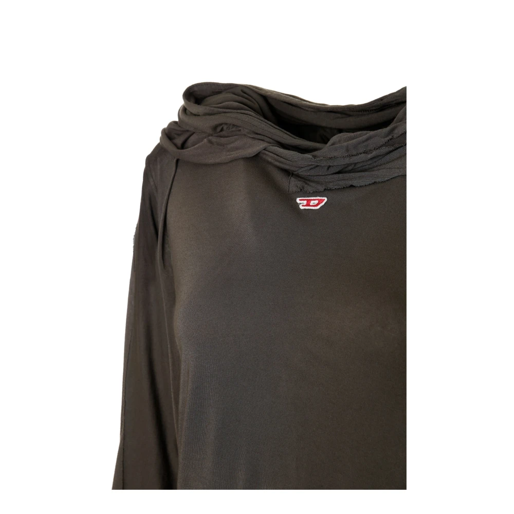 Diesel Destroyed-Look Hoodie met Lange Mouwen Gray Dames