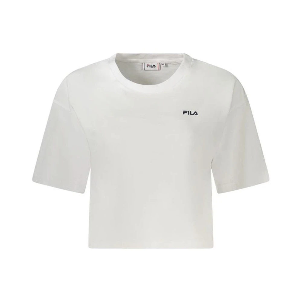 Fila Women's White Logo Print Cropped T-Shirt