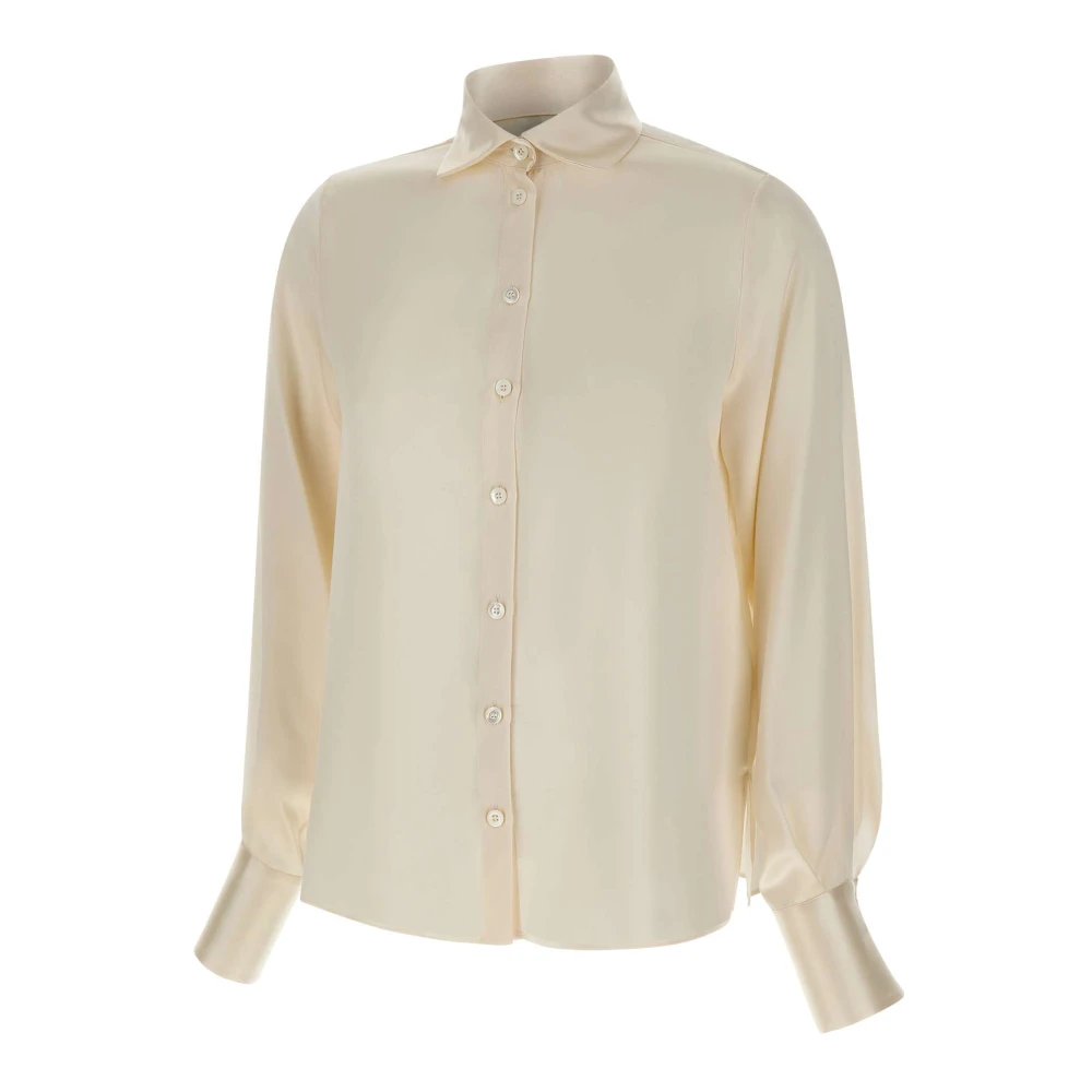 Eleventy Women's White Shirts, L, Silk Shirt