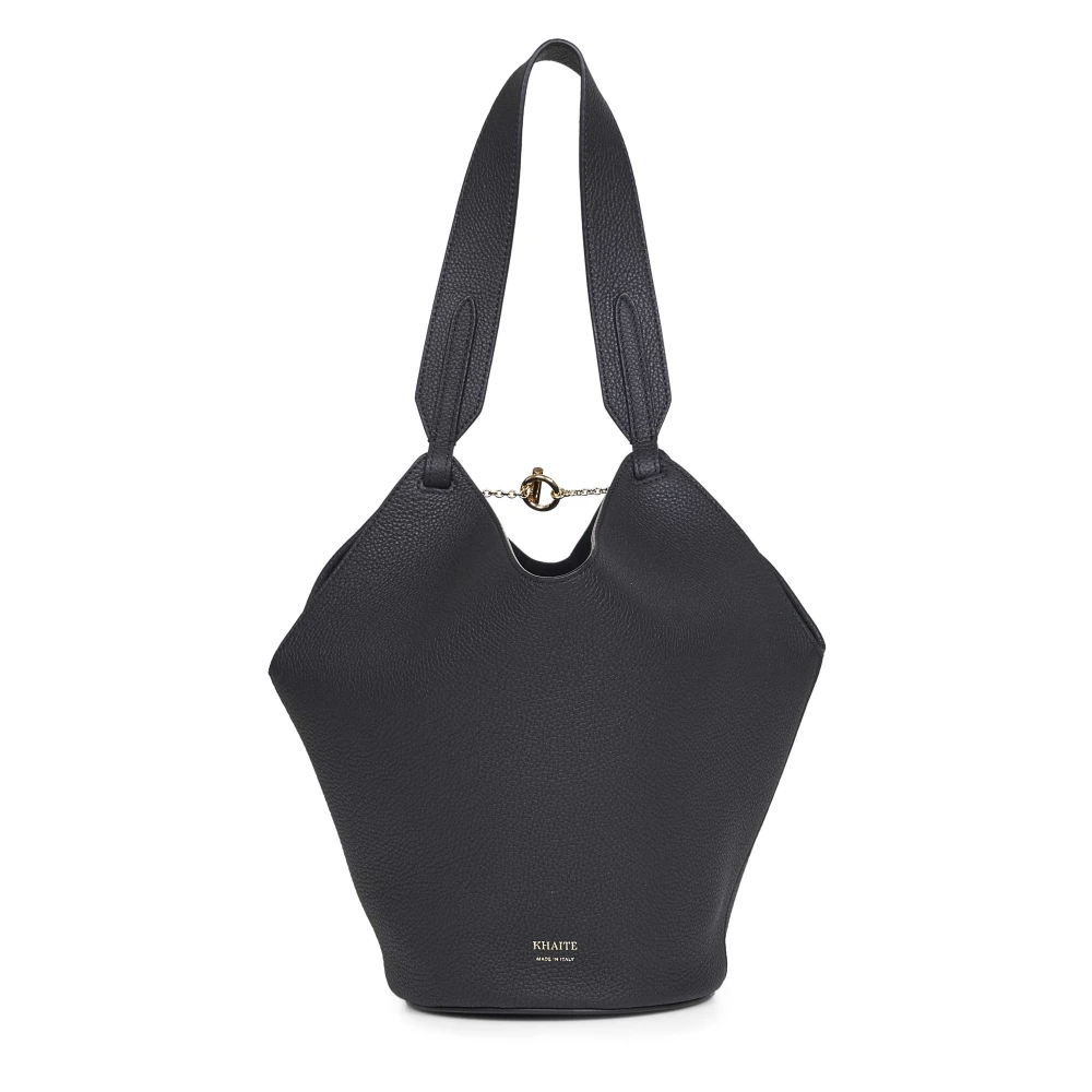 Khaite Women's Black Shopping Bags, One Size, Lotus Mini Tote