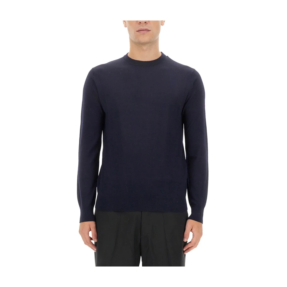 Ballantyne Wollen Pullover Regular Fit Blue Heren