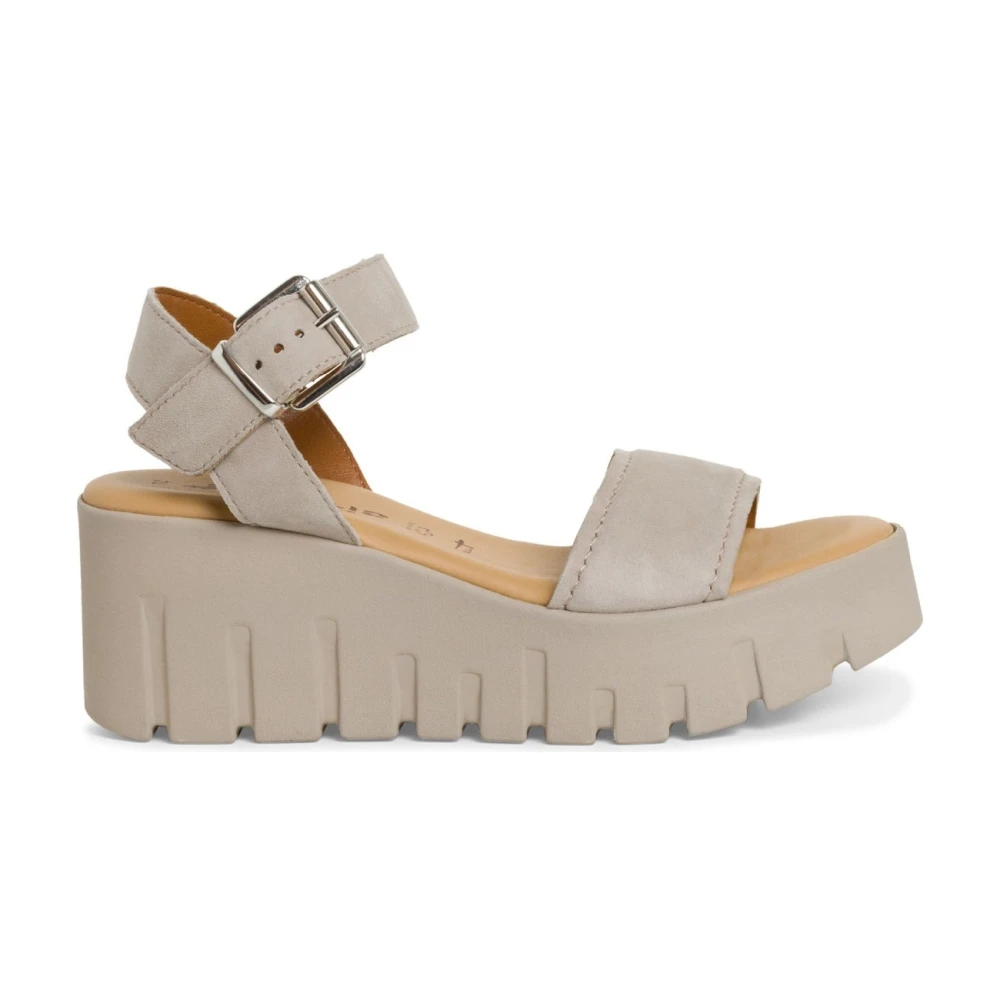 Tamaris Women's Beige Wedge Sandals - Wedges - 8 Uk - Shoes