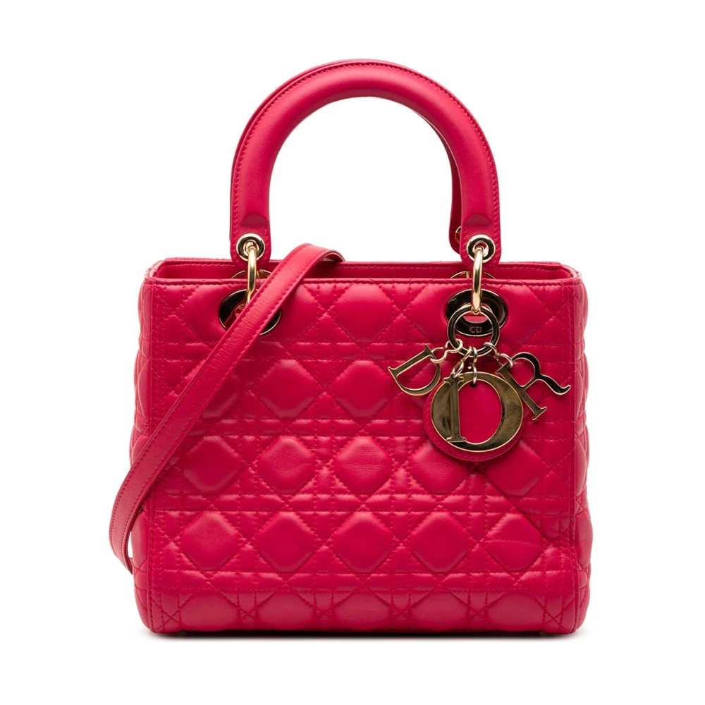 Dior Vintage Women's Pink Pre-Owned Leather Handbag