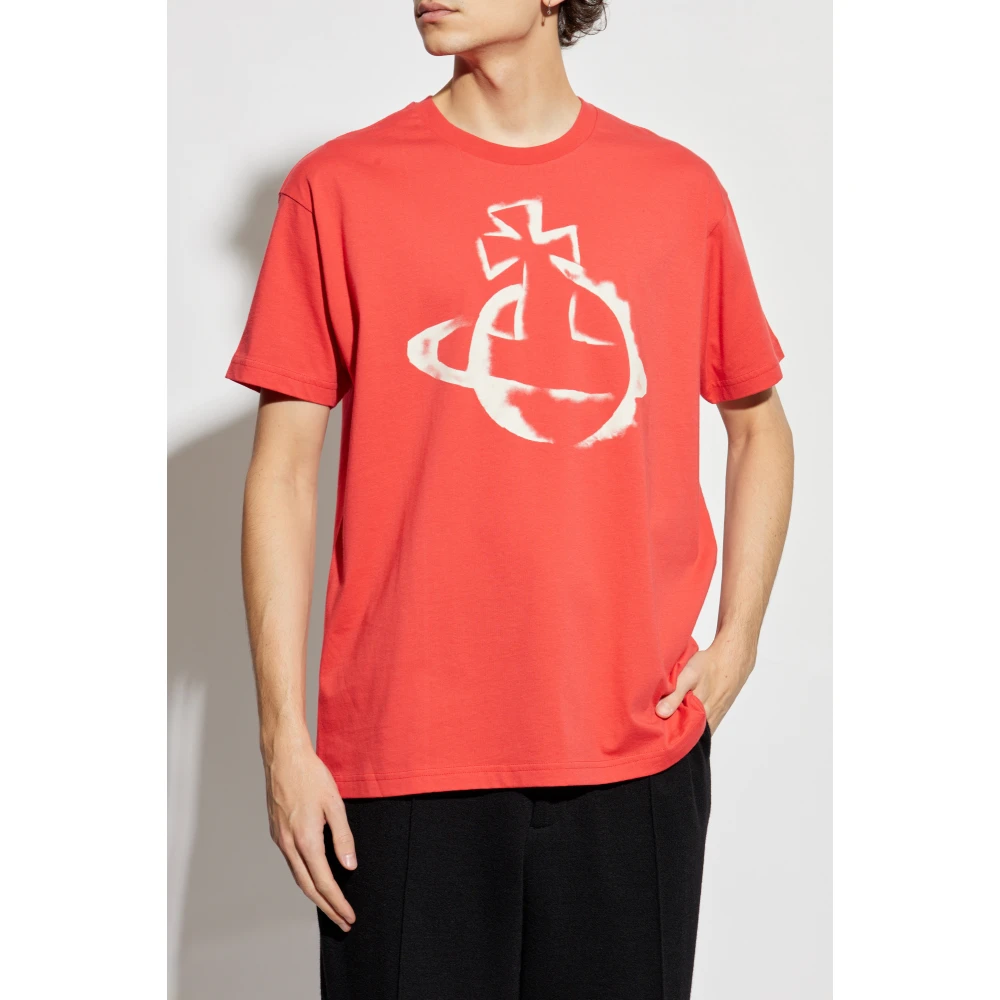 Vivienne Westwood T-shirt met logo Red Heren