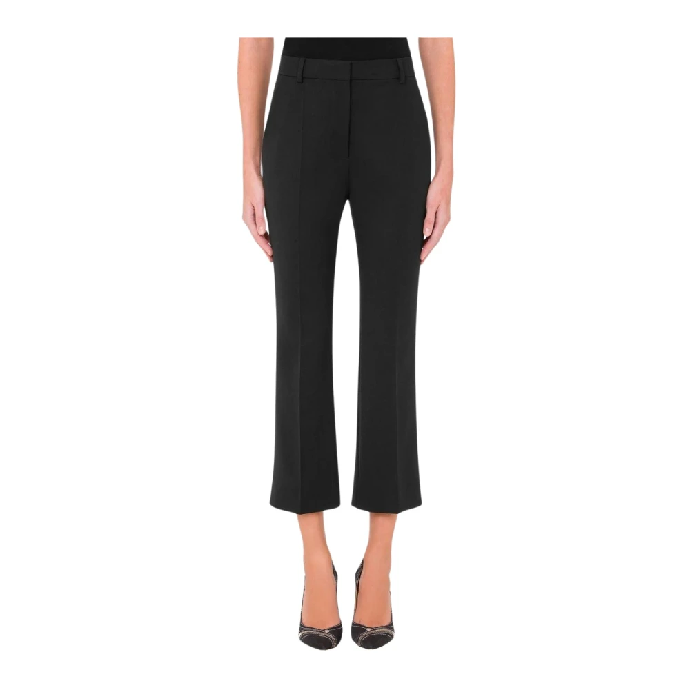 Moschino Women's Black Wool Blend Flared Pants