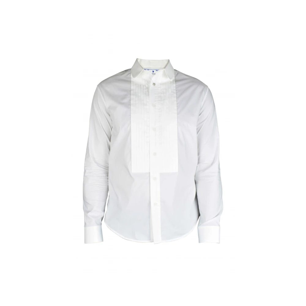 Off White Wit Katoenen Overhemd met Lange Mouwen en Logo Print White Heren