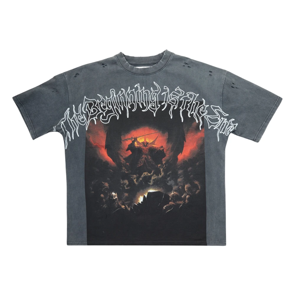 Untitled Artworks Inferno Gewassen Grijs T-shirt Multicolor Heren