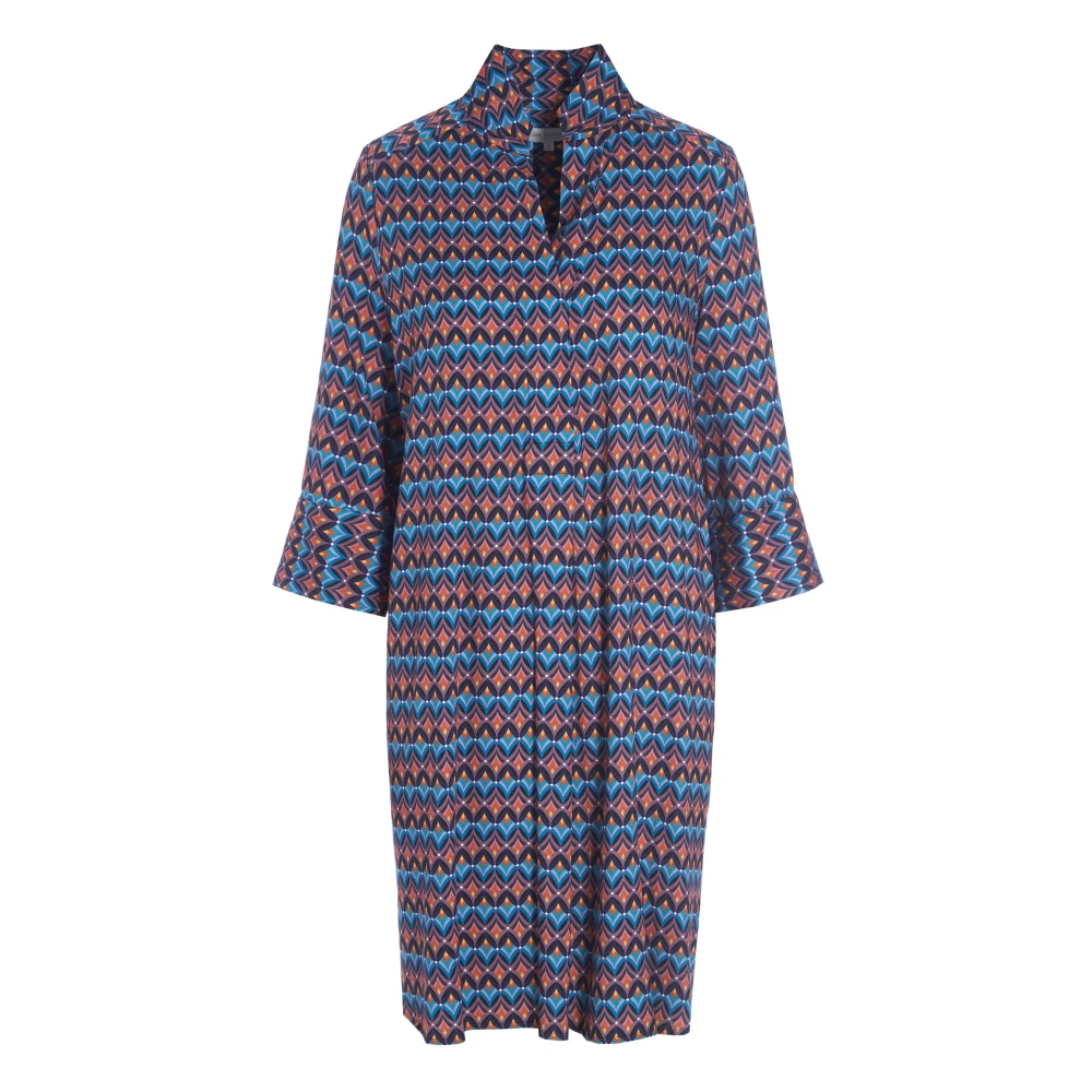 Dea Kudibal Kimono-inspirerad skjortklänning med geometriskt tryck Multicolor, Dam