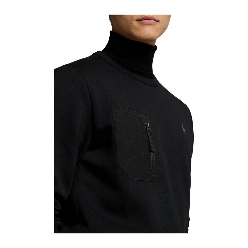 Polo Ralph Lauren Zwarte Dubbel Gebreide Sweater Black Heren
