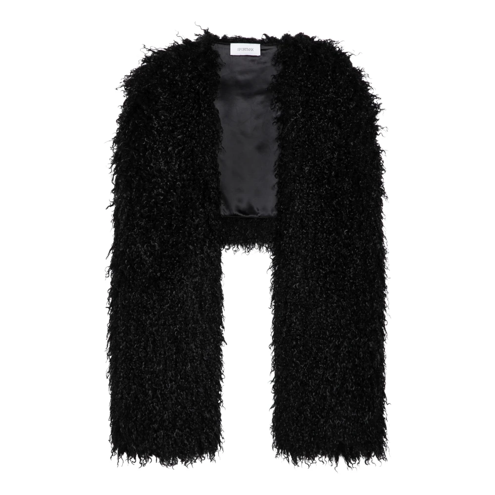 SPORTMAX Korte Bontjas Black Dames