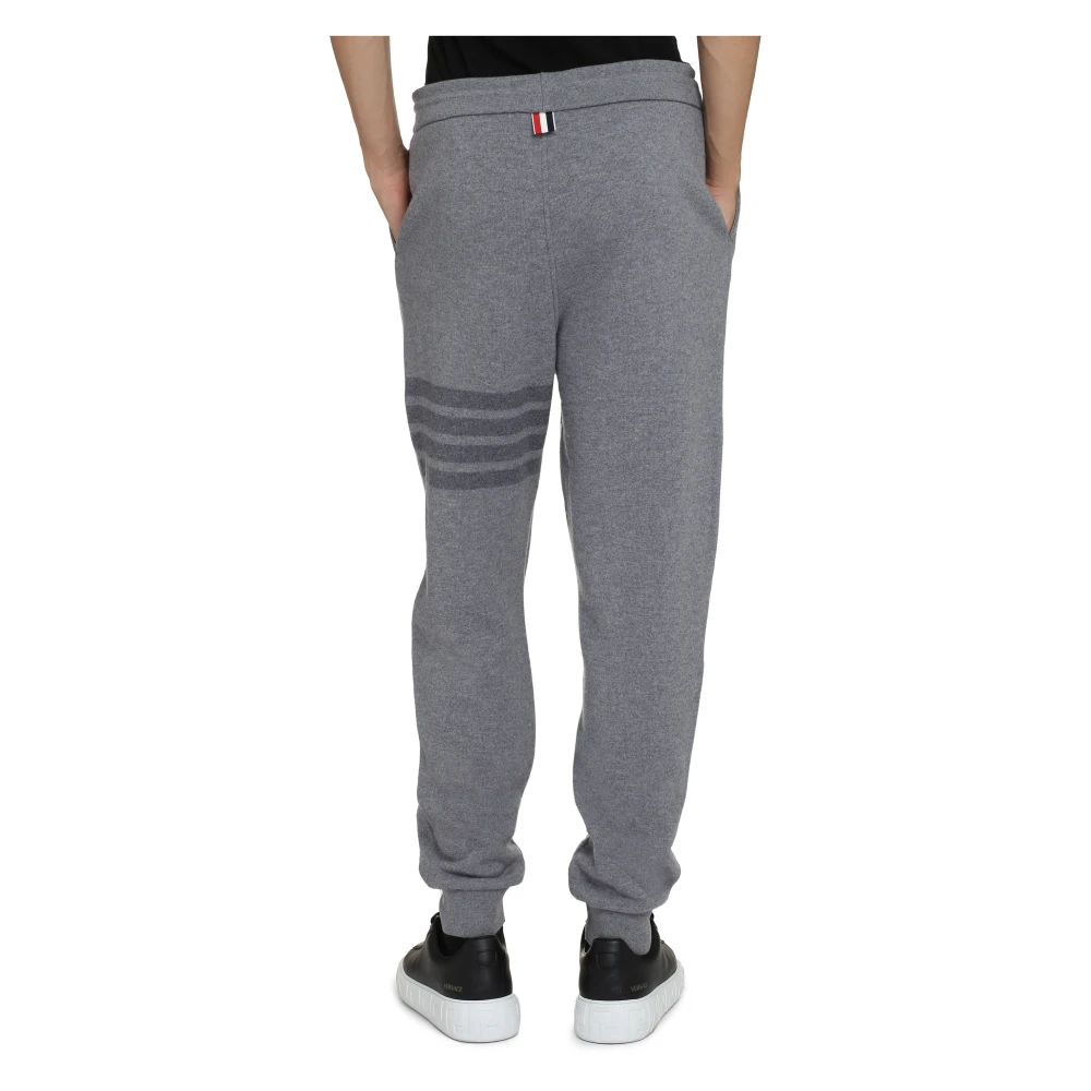 Thom Browne Gestreepte Virgin Wool Track Pants Gray Heren