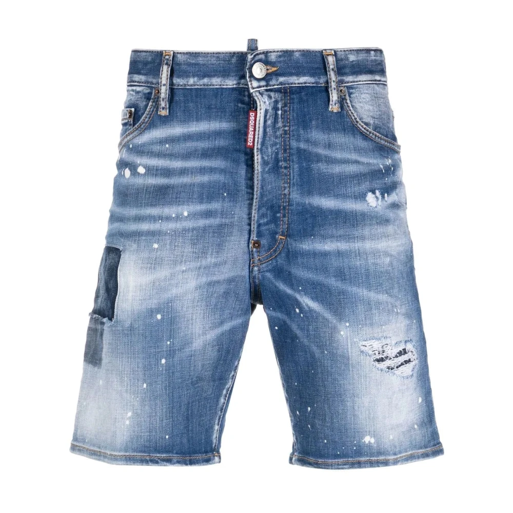 Dsquared2 Blauwe Casual Shorts voor Mannen Blue Heren
