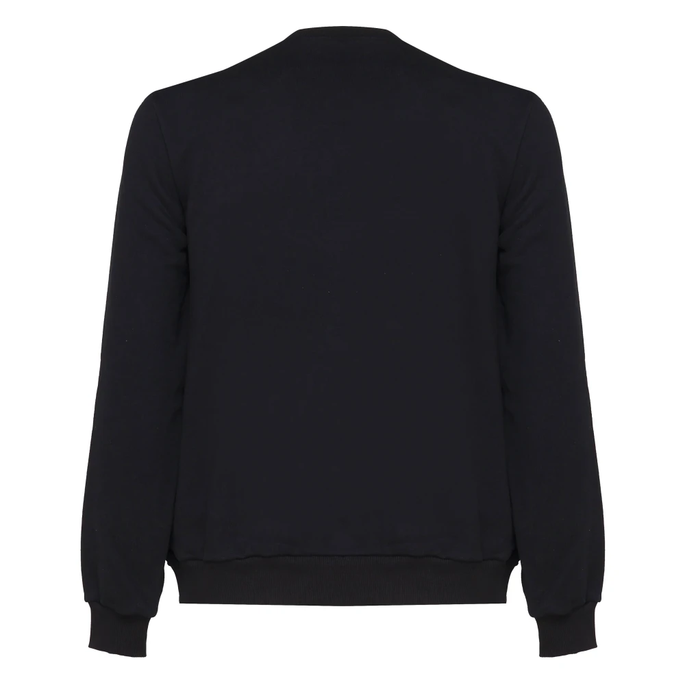John Richmond Zwarte katoenen sweatshirt met voorprint Black Heren