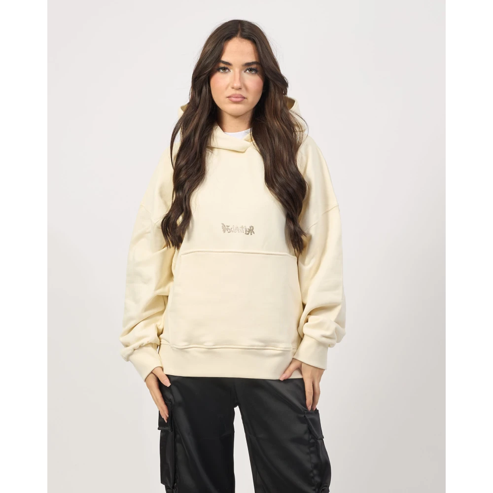 Disclaimer Witte hoodie met voor- en achterprint White Dames