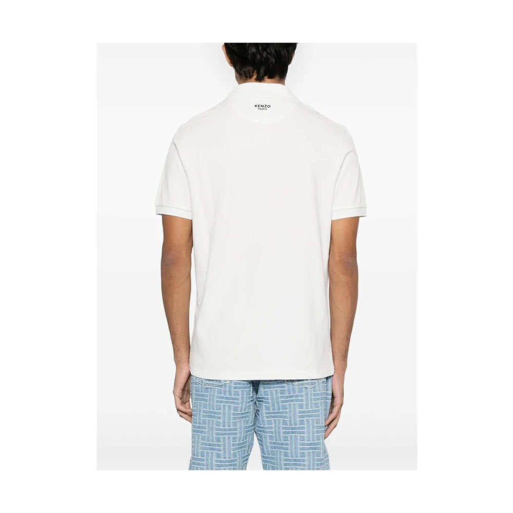 Kenzo Witte Polo Sweater met Logo Borduurwerk White Heren