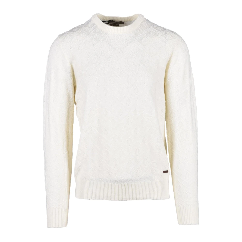 Gianni Lupo Stijlvolle Gebreide Trui Mix White Heren