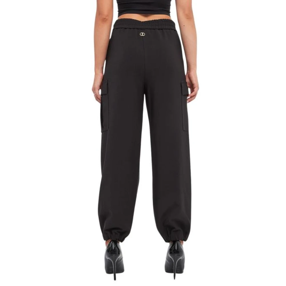 Twinset Zwarte broek met zijstreep Black Dames