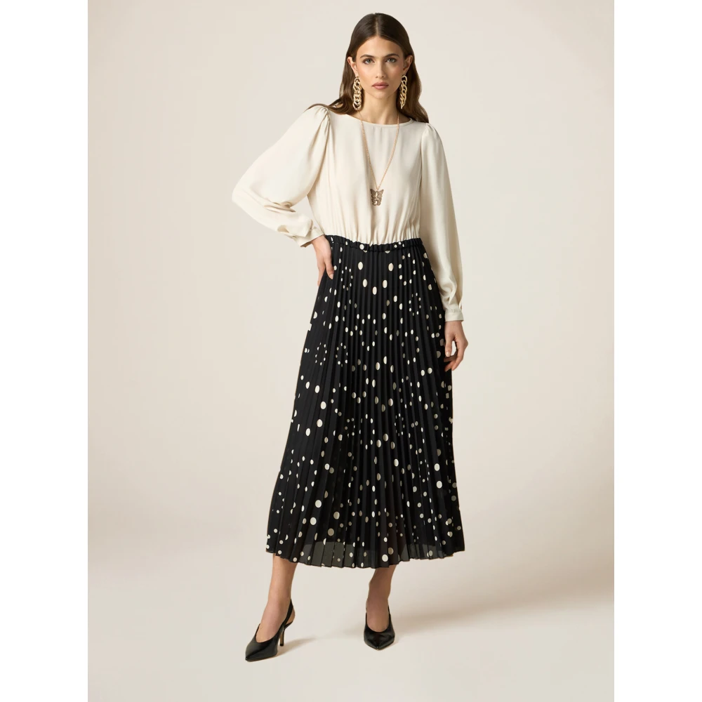 Oltre Lange Jurk met Bedrukte Rok Multicolor Dames