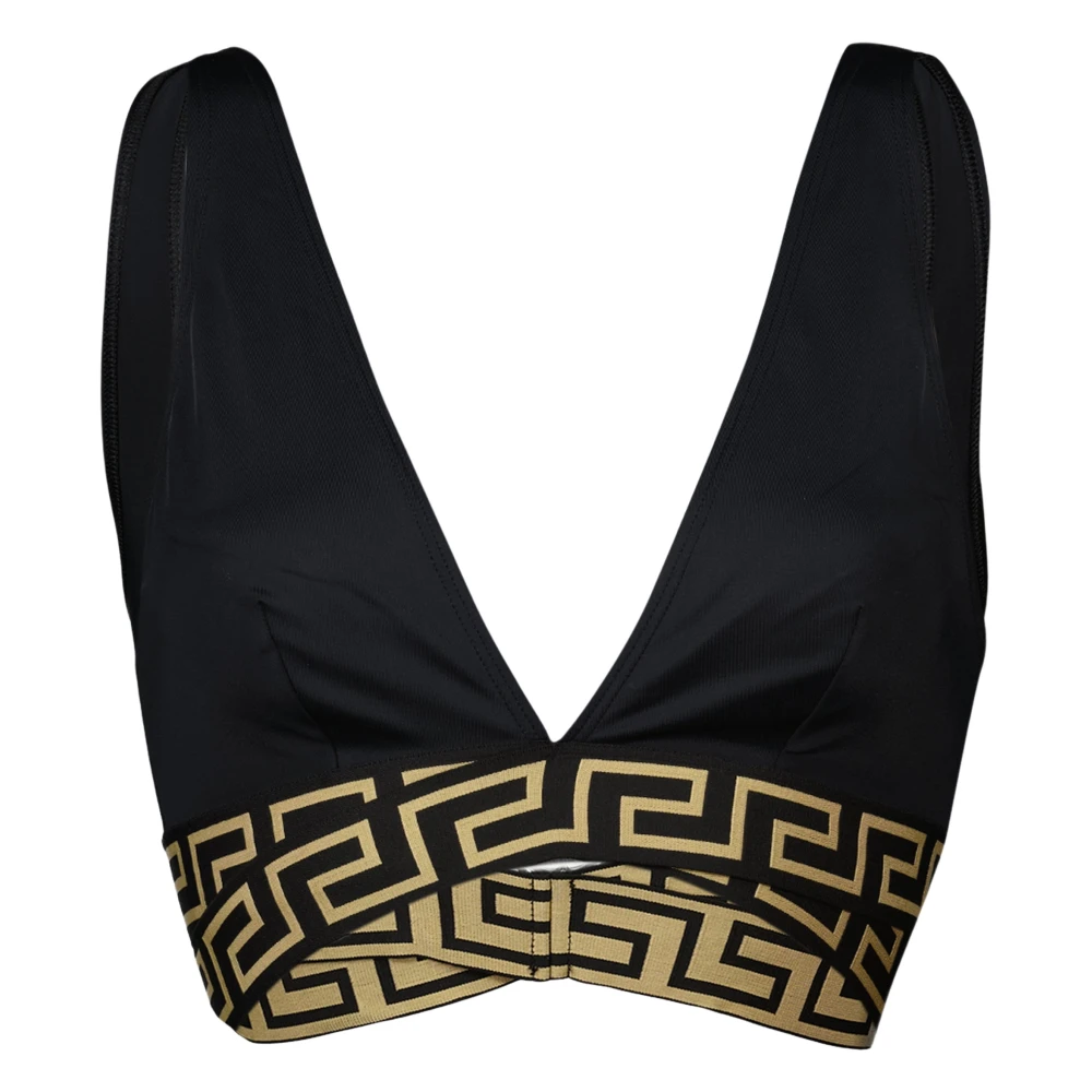 Versace Zwarte Greca-detail Bikini Top Black Dames