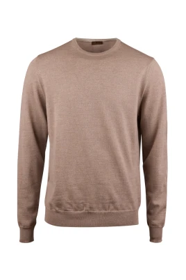 Merino Ull Crew Neck Armbåge Patch
